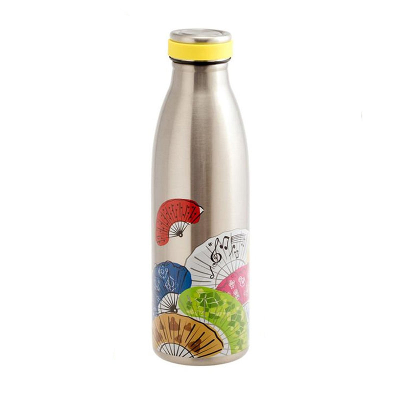 JAVIER - Botella Térmica Reutilizable en Acero Inoxidable, 500 ml, Colección Abanicos
