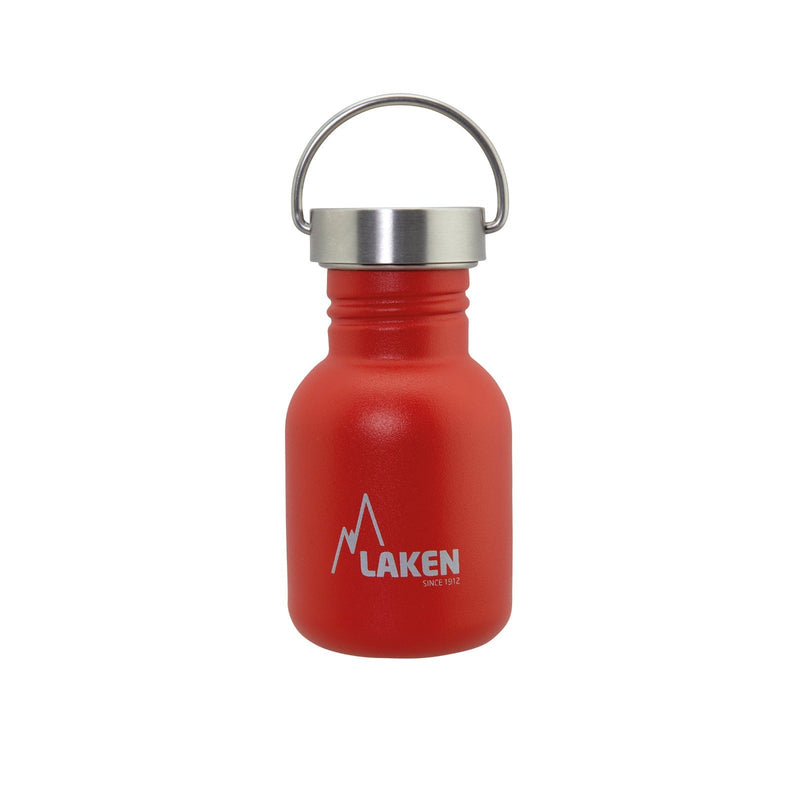 LAKEN Basic Steel Vintage - Botella de Agua 0.35L en Acero Inoxidable. Rojo