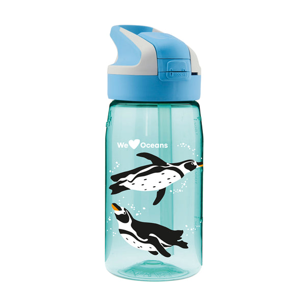 LAKEN We Love Oceans - Botella de Agua Infantil 0.45L en Tritán. Pingui