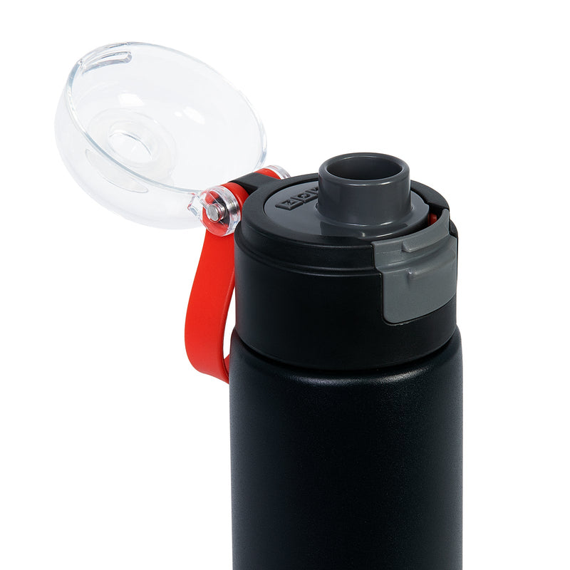 ZOKU Flip Top - Botella Térmica 0.5L en Acero Inoxidable con Doble Capa. Negro