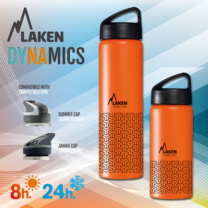 LAKEN Classic Dynamics - Botella Térmica 0.75L en Acero Inoxidable. Modelo Greg