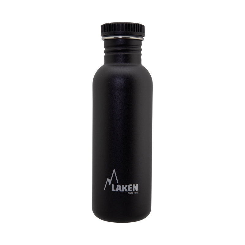 LAKEN Basic Steel - Botella de Agua 0.75L en Acero Inoxidable. Negro