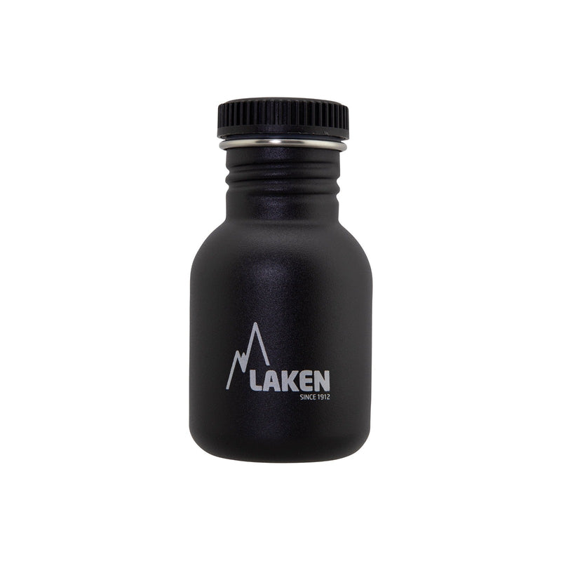 LAKEN Basic Steel - Botella de Agua 0.35L en Acero Inoxidable. Negro
