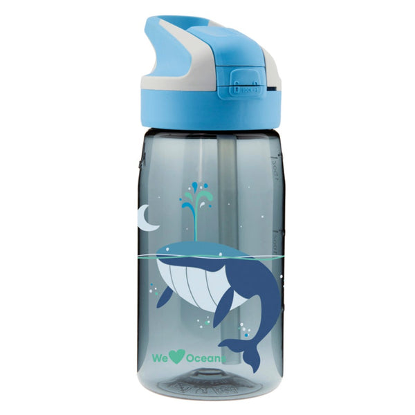 LAKEN We Love Oceans - Botella de Agua Infantil 0.45L en Tritán. Ballena