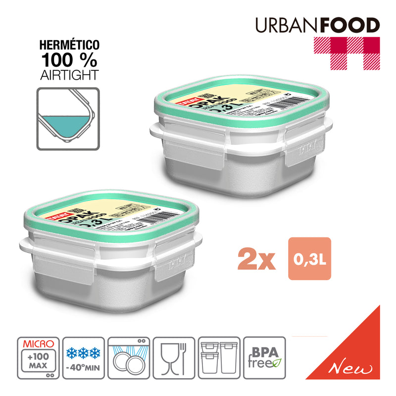 TATAY Urban Food Prime - Bolsa Térmica Porta Alimentos 4.7L con 4 Recipientes
