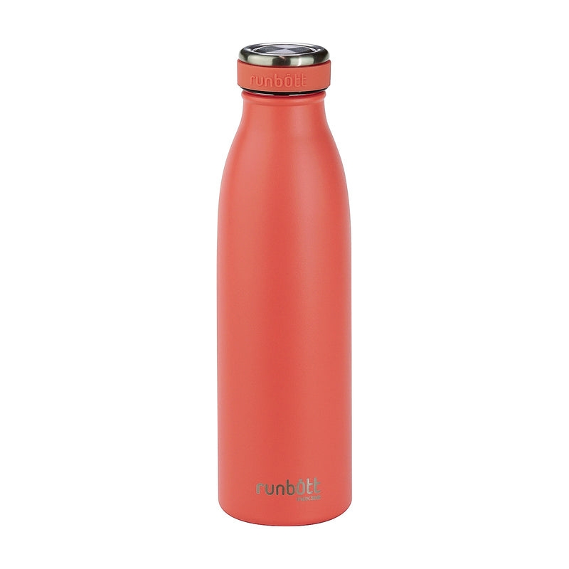 Runbott City - Botella Térmica de 0.5L en Acero Inoxidable 316 y Silicona. Coral