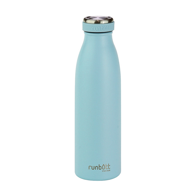 Runbott City - Botella Térmica de 0.5L en Acero Inoxidable 316 y Silicona. Cielo