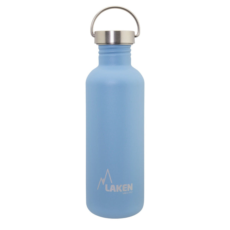 LAKEN Basic Steel Vintage - Botella de Agua 1L en Acero Inoxidable con Asa. Azul