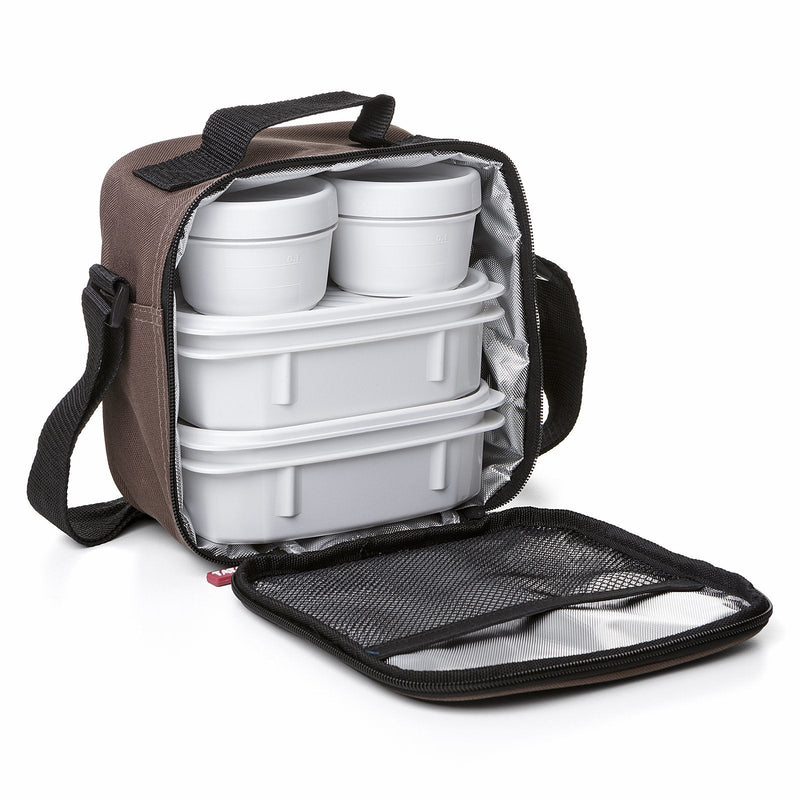 TATAY Urban Food Casual - Bolsa Térmica Porta Alimentos 3L con Recipientes, Marrón