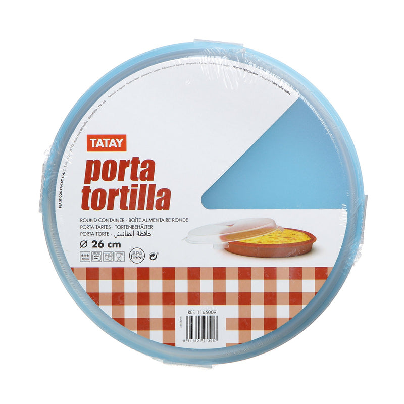 Tatay 1165109 - Contenedor Redondo de 26 cm Porta Tartas y Porta Tortillas Azul