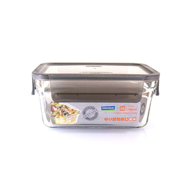 Productos Glasslock Oven Smart - Recipiente Rectangular en Vidrio Templado, Apto Horno, 1780 ml