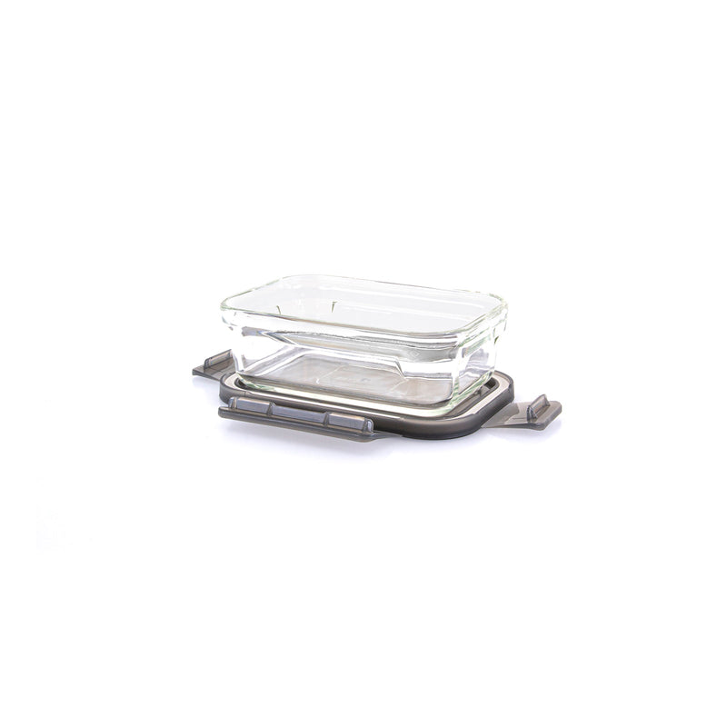 Glasslock Oven Smart - Recipiente Rectangular en Vidrio Templado, Apto Horno, 390 ml