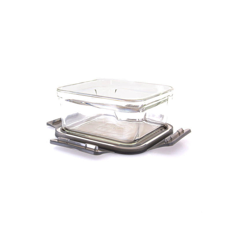 Glasslock Oven Smart - Recipiente Cuadrado en Vidrio Templado, Apto Horno, 1130 ml