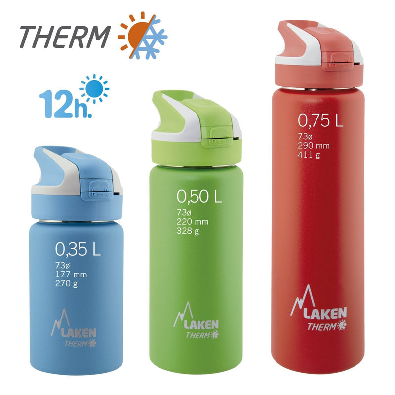 LAKEN Summit - Botella Térmica con Boquilla 0.75L en Acero Inoxidable. Plata