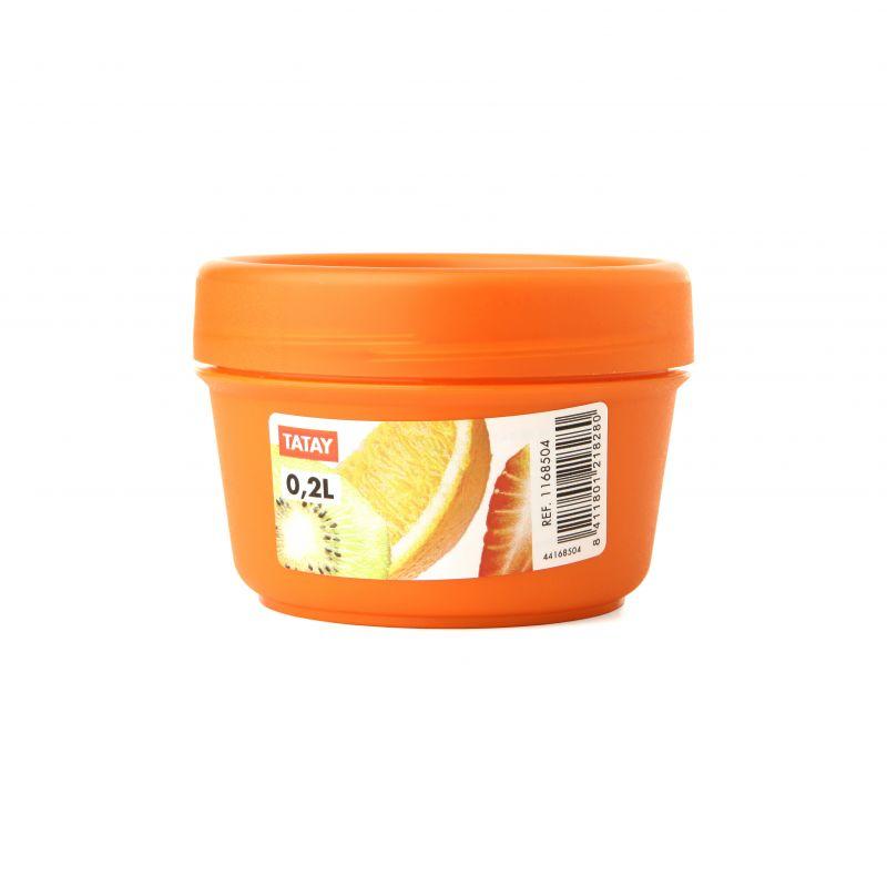 TATAY - Recipiente Porta Fruta de 0.2L con Cierre de Rosca. Naranja
