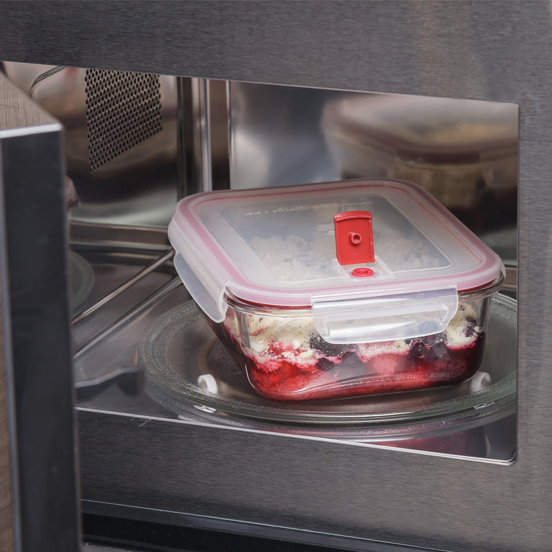TATAY Cook & Eat - Recipiente Hermético Rectangular de 0.37L en Vidrio Apto Horno