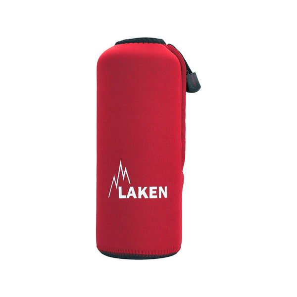 LAKEN - Funda de Neopreno para Botellas de 1L con Mosquetón y Trabilla. Rojo
