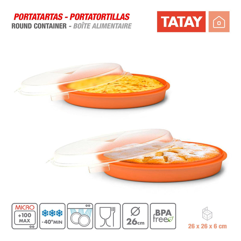 TATAY 1165575 - Lote de 2 Recipientes Redondos de 26 cm Porta Tortillas y Porta Tartas