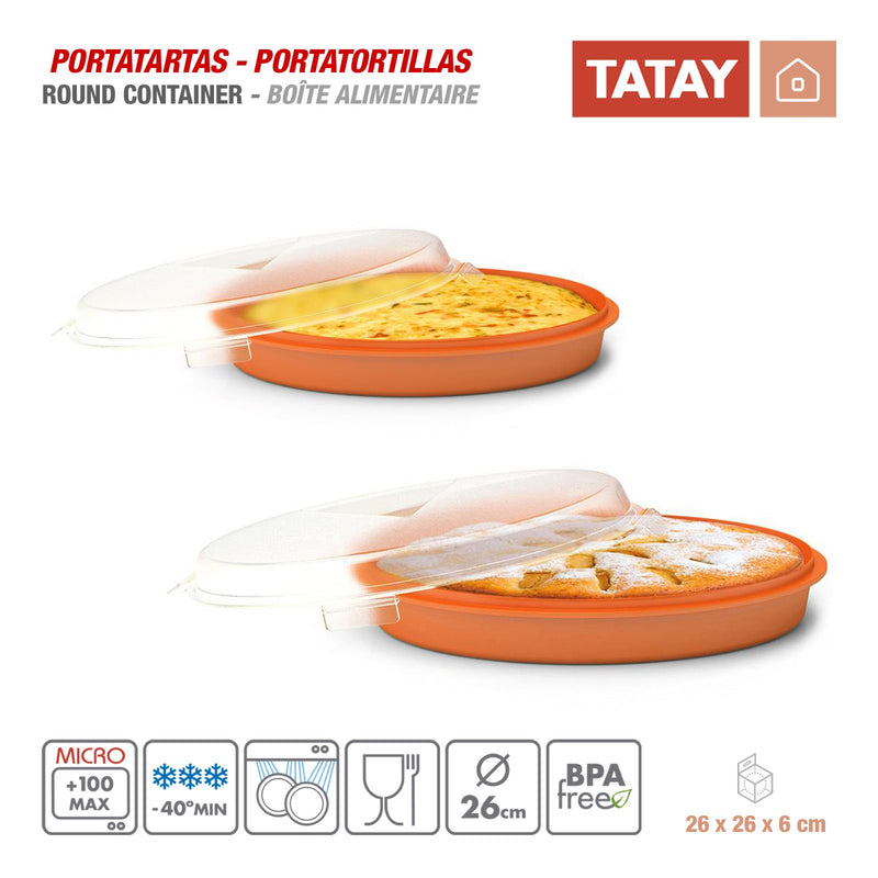 Tatay 1165070 - Lote de 2 Contenedores Redondos de 26 cm Porta Tortillas y Porta Tartas
