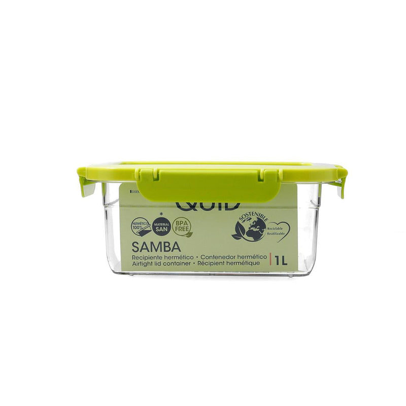 QUID Samba - Recipiente Rectangular Hermético de 1L en Plástico Reciclado SAN