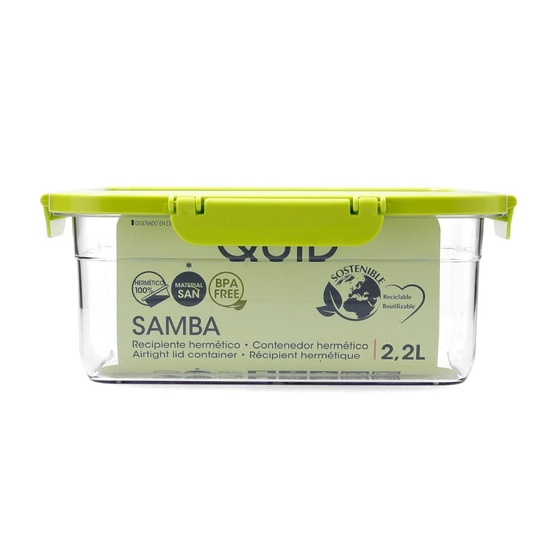 QUID Samba - Recipiente Rectangular Hermético de 2.2L en Plástico Reciclado SAN