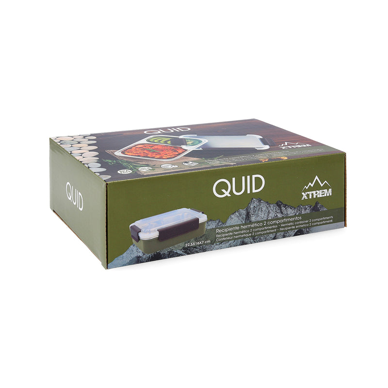 QUID GO XTREM - Recipiente Rectangular 2 Compartimentos en Acero Inoxidable