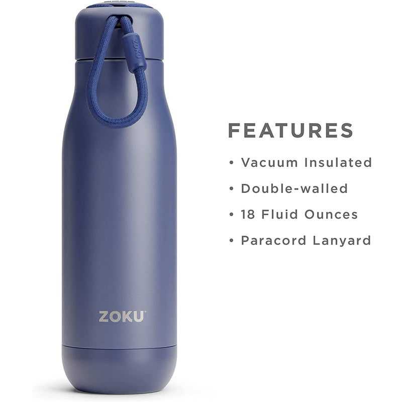 ZOKU PC - Botella Térmica de 0.75L en Acero Inoxidable de Doble Pared. White