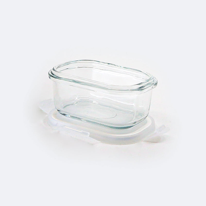 Glasslock Classic - Recipiente Hermético Rectangular de 150 ml en Vidrio Templado