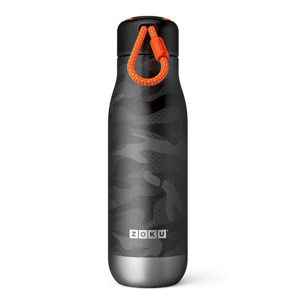 ZOKU COL - Botella Térmica de 0.5L en Acero Inoxidable de Doble Pared. Black Camouflage