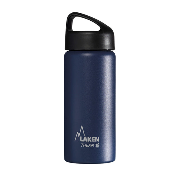 LAKEN Classic - Botella Térmica de Boca Ancha 0.5L en Acero Inoxidable. Azul