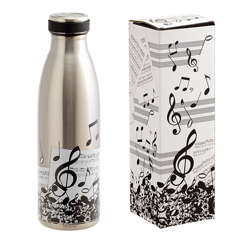 JAVIER - Botella Térmica Reutilizable en Acero Inoxidable, 500 ml, Colección Música