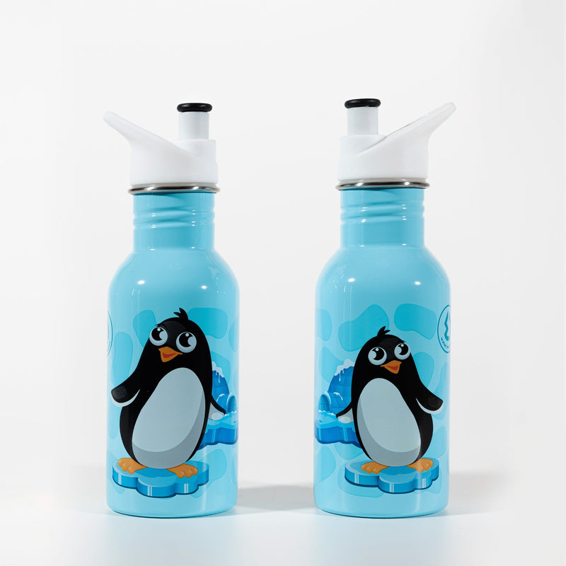 Water Revolution - Botella Infantil de Acero Inoxidable 500 ml. Sport Kids Penguin