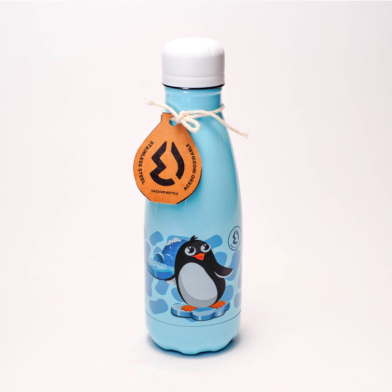 Water Revolution - Botella Térmica Infantil de Acero Inoxidable 350 ml. Kids Pinguinos