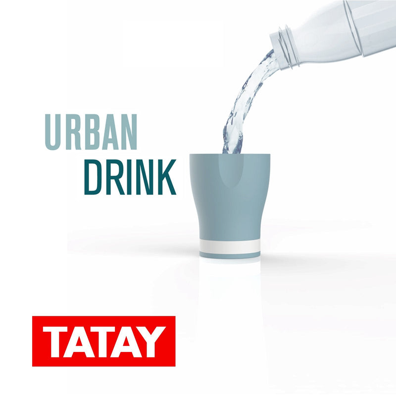 TATAY Urban Drink - Botella de Agua de 0.4L en Tritán con Tapón Vaso, Gris
