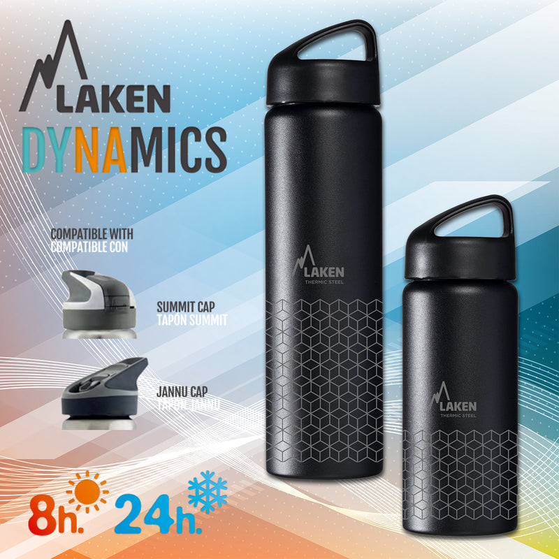 LAKEN Classic Dynamics - Botella Térmica 0.5L en Acero Inoxidable. Modelo Hexa