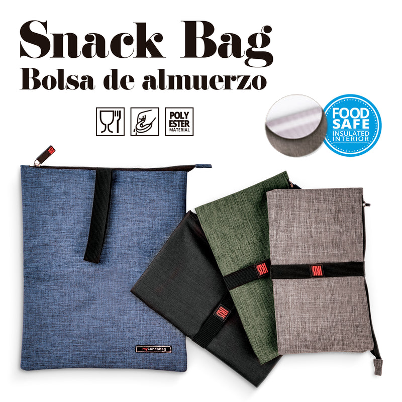 IRIS Snack Bag - Bolsa Porta Alimentos con Cierre de Cremallera, Azul