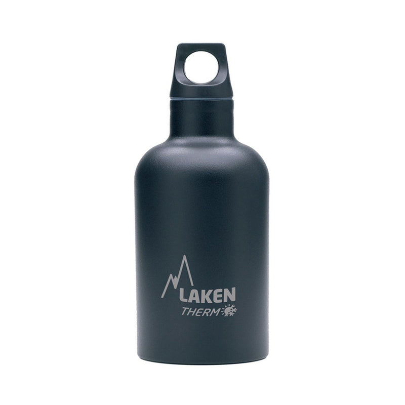 LAKEN Futura - Botella Térmica de Boca Estrecha 0.35L en Acero Inoxidable. Negro